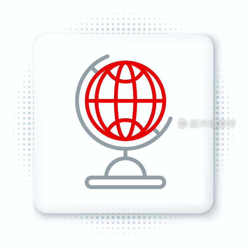 Line Earth globe icon isolated on white background. Colorful outline concept. Vector
